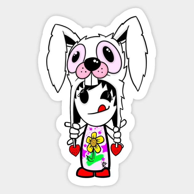 Follow the White Rabbit Graffiti Girl Cartoon Character Sticker by ARTHE